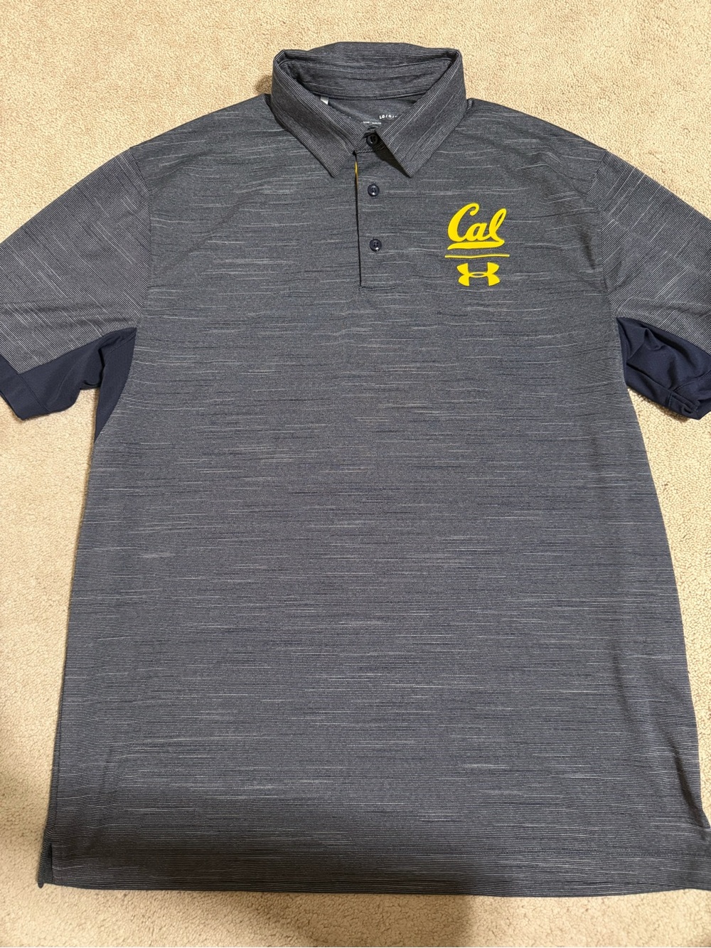 Under Armour Gray Heather Polo with Yellow Cal Logo